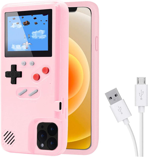 Game Console Case for iPhone, Retro Protective Cover with 36 Small Games, Full Color Display, Video Game Case for