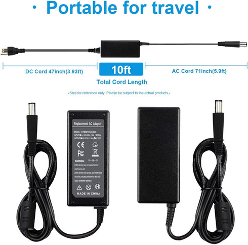 Laptop AC Charger, 65W Power Adapter, 19.5V 3.34A for Dell Latitude E5440 E5470 7480 E6540 E7440 E7450