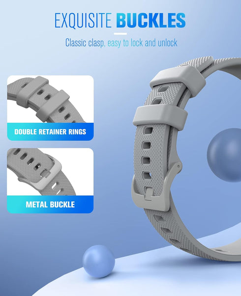 MoKo 18MM Gray Watch Band Compatible with Garmin Forerunner 255S/255S Music/Vivoactive 4S/Vivomove 3S/Venu 3S