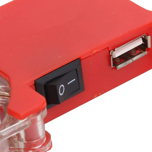 DR-S02 Laptop Cooling Pad, Folding Cooler with Dual Fans, Portable USB Powered Notebook Radiator Stand (Red)