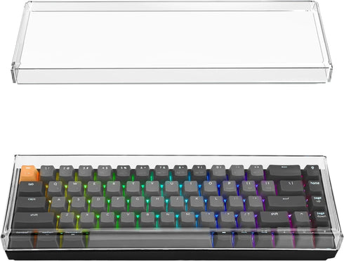 Geekria 65% Keyboard Dust Cover, Clear Acrylic Cover for 68 Key Mechanical Keyboards, Compatible with Keychron K7, K6