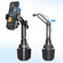 Sandfren 360 Car Cup Phone Holder, Rotation Carbon Fiber Vehicle Cup Cellphone Holder with Long & Adjustable Neck, Auto