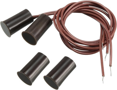 uxcell N.C. Recessed Wired Security Window Door Contact Sensor Alarm Magnetic Reed Switch Brown RC-33 (2pcs)
