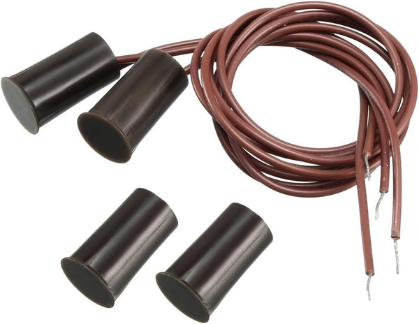 uxcell N.C. Recessed Wired Security Window Door Contact Sensor Alarm Magnetic Reed Switch Brown RC-33 (2pcs)