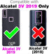 Asuwish Hybrid Rugged Phone Case for Alcatel 3V 2019, Full Body Bumper Heavy Duty Protective Accessories for Women