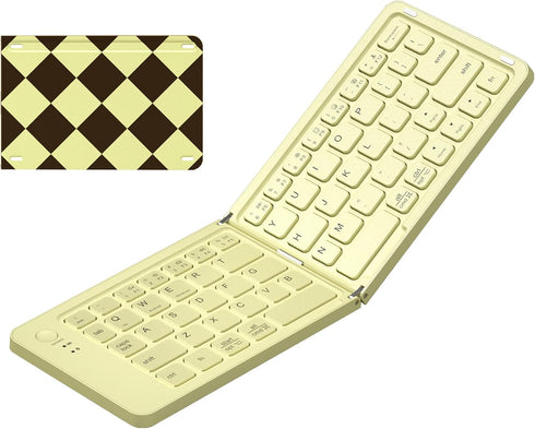 Ubxxziy Foldable Bluetooth Keyboard with UV Printing Technology Rechargeable Keyboards,Compact Wireless Travel Keyboards