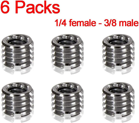 3/8" to 1/4" Tripod Ballhead Reducer Bushing Convert Screw Adapter for Tripod Monopod Ballhead Video Light