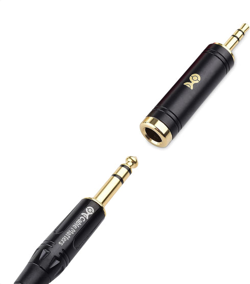 Cable Matters 2-Pack 3.5mm to 1/4 Adapter, 1/8 Male to 1/4 Female Microphone Adapter Jack for Headphones