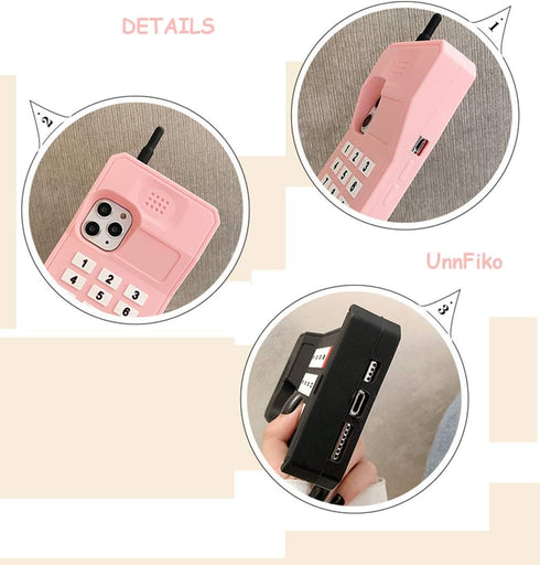 UnnFiko 3D Silicone Case for iPhone 11, Retro Classic Soft Rubber Bumper Cover, Cool Fun Thick Protective Stand Case