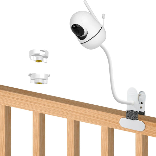 Baby Monitor Mount for HelloBaby HB6550/HB65/HB66/HB248, ANMEATE SM935E, 15.7" Flexible Clip Clamp Gooseneck Arm