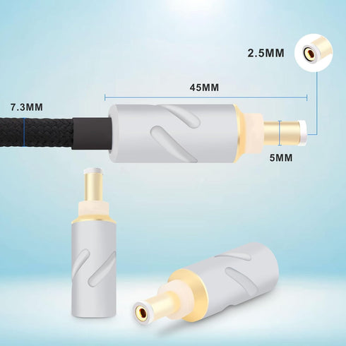 Monosaudio DC Cable HiFi Audio, High Purity OFC 4N 99.998% Pure Silver DC Extension Cord 5.5mmx2.1mm 12V 0.5A for