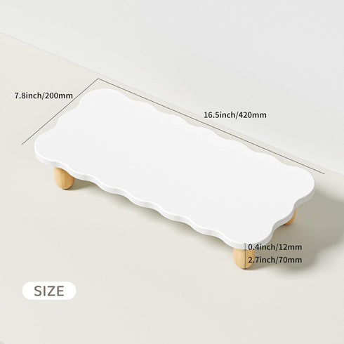 AFOOYO Monitor Stand Riser, Cookie-Shaped Sturdy Wood Computer Monitor Stand for Desk, Ergonomic Desk Stand