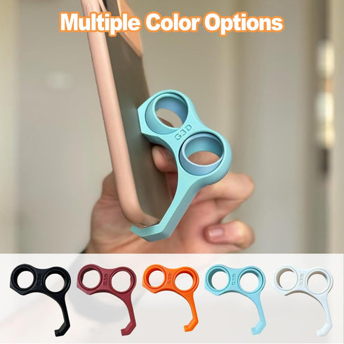 ZVthesea Ergonomic Finger Stand Phone Holder, Finger Phone Holder, Pinky/Ring Finger Grip Strap, Stress-Relieving Toy