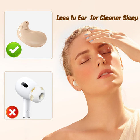 Nude Sleep Hidden Headphones, Wireless Invisible Earbuds for Sleeping, Tiny Earbuds for Side Sleepers, Smallest