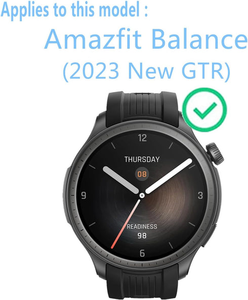 Compatible for Amazfit Balance (2023 New GTR) Screen Protector (3 Pack) SmartWatch 9H Tempered Glass Film Clear Bubble-Free