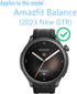 Compatible for Amazfit Balance (2023 New GTR) Screen Protector (3 Pack) SmartWatch 9H Tempered Glass Film Clear Bubble-Free
