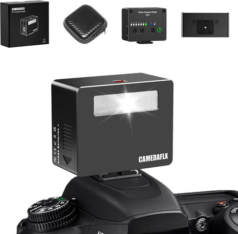 CAMEDAFLX CF1 Mini Camera Flash Aluminum Camera Flash GN15,7 Power Levels Hot Shoe