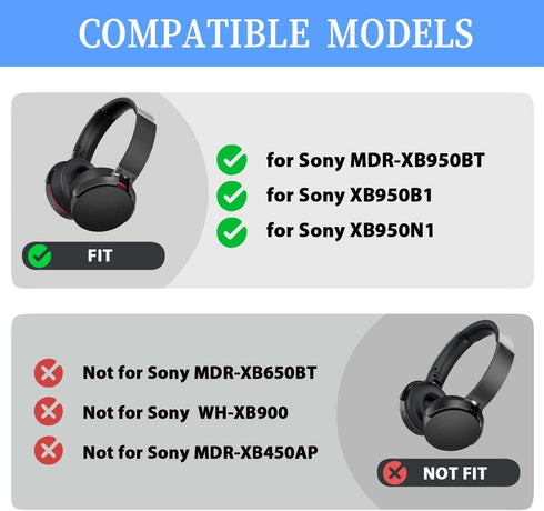 Quick Fit Replacement Earpads Sweatproof Ear Cushions for Sony MDR-XB950BT XB950B1 XB950N1 XB950AP Bluetooth Wireless Headphones Gaming Headsets,Ear Pads with Breath Mesh & Isolation Foam (Blue)