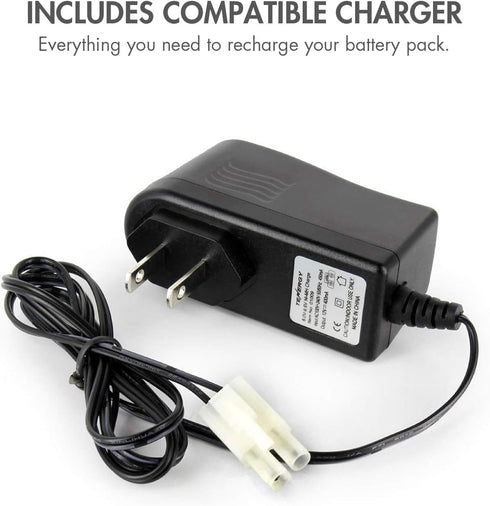 Tenergy 9.6V Flat NiMH Battery Packs - 2000mAh High Capacity 8-Cell Rechargeable Battery Pack for RC Car (2 Packs + 1