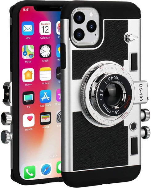 Awsaccy Emily in Paris Phone Case for iPhone 12 / iPhone 12 Pro, Vintage Cover with Removable Neck Strap, Cute 3D