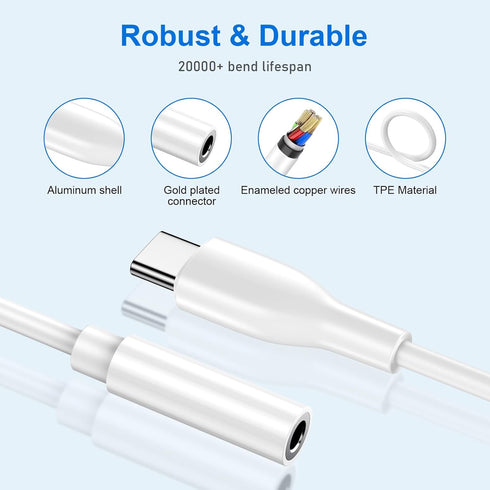 Pixel 9 USB Type C to 3.5mm Headphone Adapter for Google Pixel 9 Pro, iPhone 16/15, Samsung USB C to Aux Audio Jack