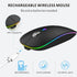Uiosmuph LED Wireless Mouse, G12 Slim Rechargeable Silent Mouse, 2.4G Portable USB Optical Mice, Matte Black