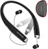 AMORNO Foldable Bluetooth Headphones, Wireless Neckband Sports Headset with Retractable Earbuds, Noise Cancelling, Black
