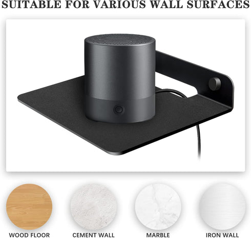 Small Floating Shelf - 6” Anti Slip Speaker Wall Mount Shelf for Cameras, Baby Monitors, Bluetooth Speakers (1 Pack)