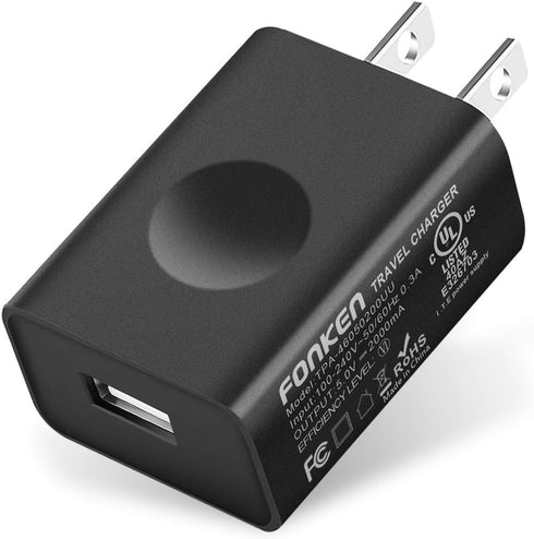 USB Wall Charger, FONKEN 5V 2A Power Adapter Universal Travel Charger USB Plug Compatible with iPhone, iPad, Google