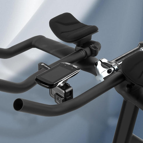 Aero Bar Bike Computer Mount for Garmin Edge, Short Version Black, Fits Bike GPS & GoPro Action Camera