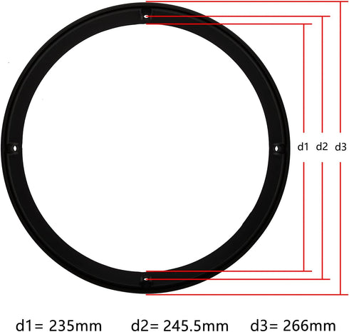 10" Speaker Grill Covers, Car Speaker Subwoofer Guard Protector, ABS Plastic Frame with Metal Mesh, Black (2 Pcs)