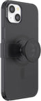 Black Translucent PopSockets iPhone 14 Plus Case with Phone Grip and Slide, MagSafe Compatible.