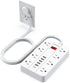 Power Strip with USB - Surge Protector Flat Plug with 8 Outlets & 6 USB Ports, 5ft Extension Cord