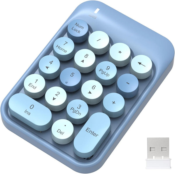 FELICON Wireless Numeric Keypad 18 Keys with 2.4G Mini Portable Silent Number Pad