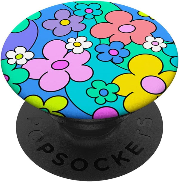 Indie Aesthetic Drawing Flower Power Daisy Hippie Y2K PopSockets Swappable PopGrip