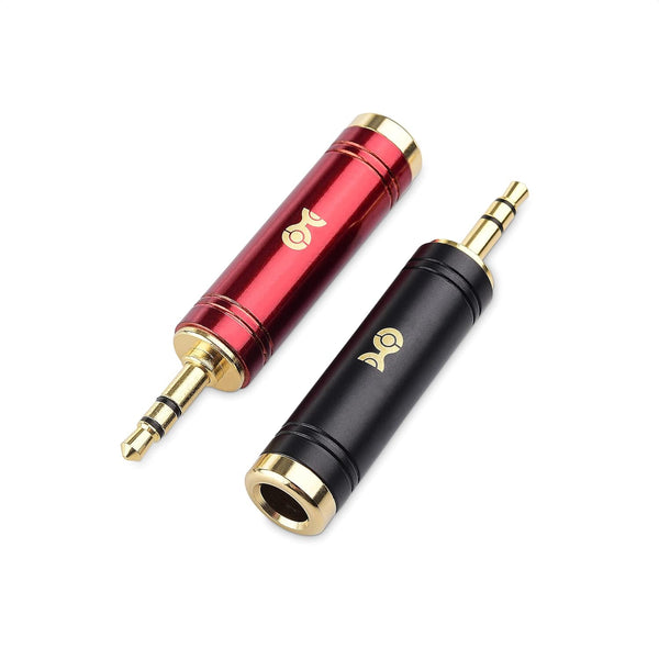 Cable Matters 2-Pack 3.5mm to 1/4 Adapter, 1/8 Male to 1/4 Female Microphone Adapter Jack for Headphones
