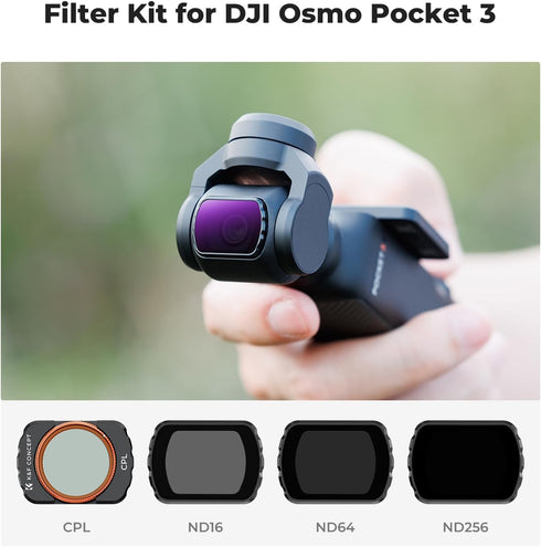 K&F Concept Magnetic 4 Pack ND & CPL Filter Kit for DJI OSMO Pocket 3, Multi-Coated/HD Optical Glass
