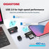 Gigastone 5-in-1 iPhone16/15, SD Card Reader, USB-A/USB-C Card Reader, Dual Slot for SD/Micro SD/SDHC/SDXC, Compatible