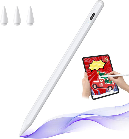 Stylus Pen for iPad 9th&10th Generation, 5X Fast Charge Digital Pen Compatible with 2018-2023 iPad Models - White