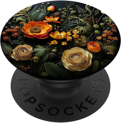 Floral PopSockets Swappable PopGrip, Beautiful Flowers and Leaves Design