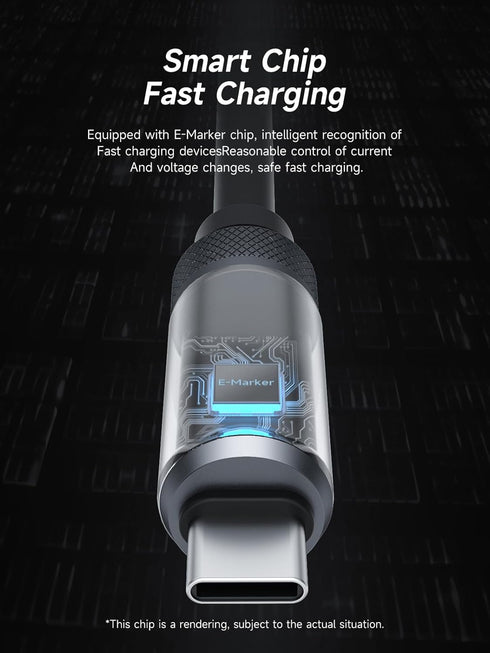 Hagibis USB C Cable, LED Display Silicone 240W Fast Charging Cable for iPhone 15/15 Pro Max, 3.3FT