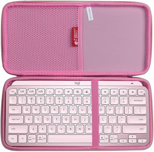 Hermitshell Hard Travel Case for Logitech MX Keys Mini Minimalist Wireless Illuminated Keyboard (Rose Gold + Pink)