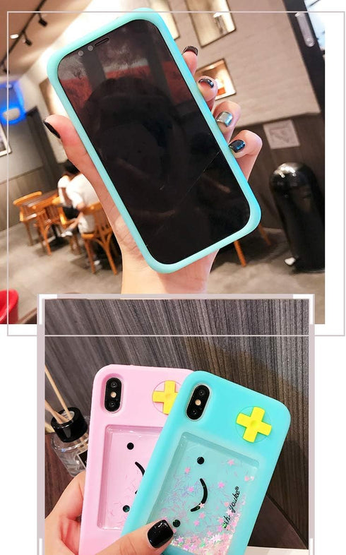 UnnFiko 3D Cartoon Game Case, Soft Rubber Protective Cover for iPhone XR, Creative Liquid Stars Design for Girls, Blue