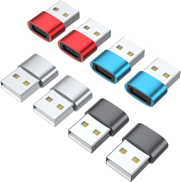 USB C Female to USB Male Adapter (8 Pack), Type C to USB A Charger Cable for iPhone 11 12 13 14 15 Pro Max