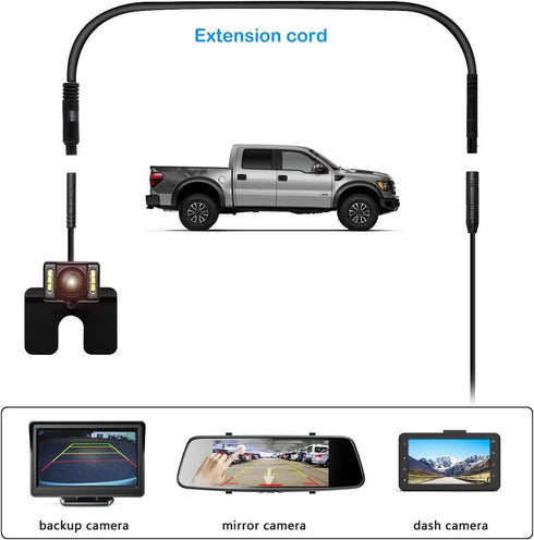 YQMAJIM (8 6.5ft) Dash Cam Rear View Backup Camera Reverse Car Recorder Cable Extension Cord pin