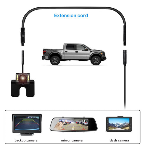 YQMAJIM 6.5 Ft Dash Cam Rearview Backup Camera Extension Cord, 2.5mm 4 Pin Male to Female Cable