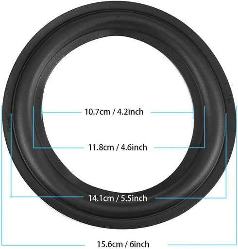 2pcs 6 Inch Perforated Rubber Speaker Foam Edge Surround Rings for Speaker Repair or DIY Replacement Parts