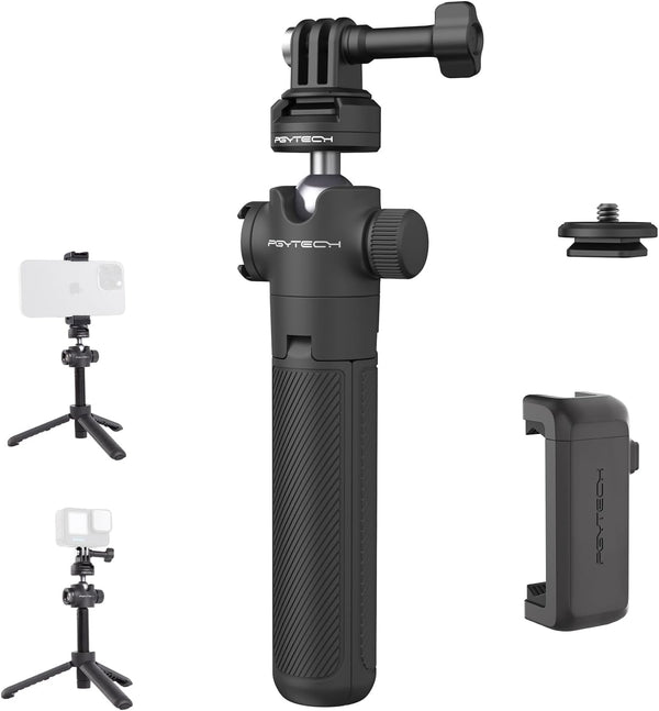PGYTECH CapLock Extension Pole Mini Tripod with Phone Clip for DJI OSMO Action, Selfie Stick for Action Cameras