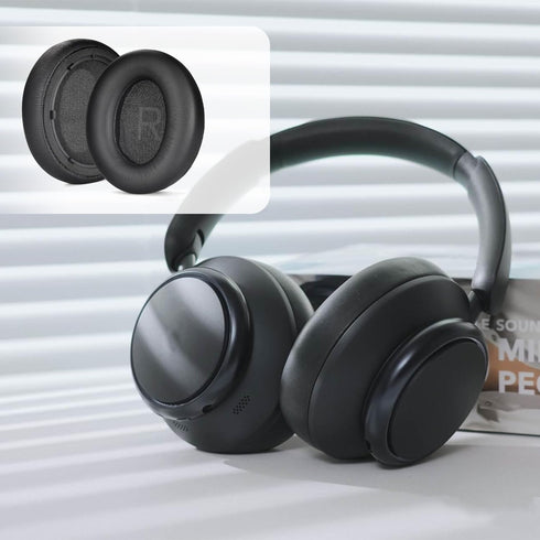 Protein Leather Ear Pads Replacement for Anker Space Q45 Headphones, Earpads with Isolation Foam, Repair Parts