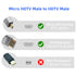 90 8K 18Gbps 2.1 8k@60Hz, 1080p, 3D, 0.5m) RIIEYOCA Degree Left Angle UHD HDTV Male to Micro HDTV Male Extended Cable